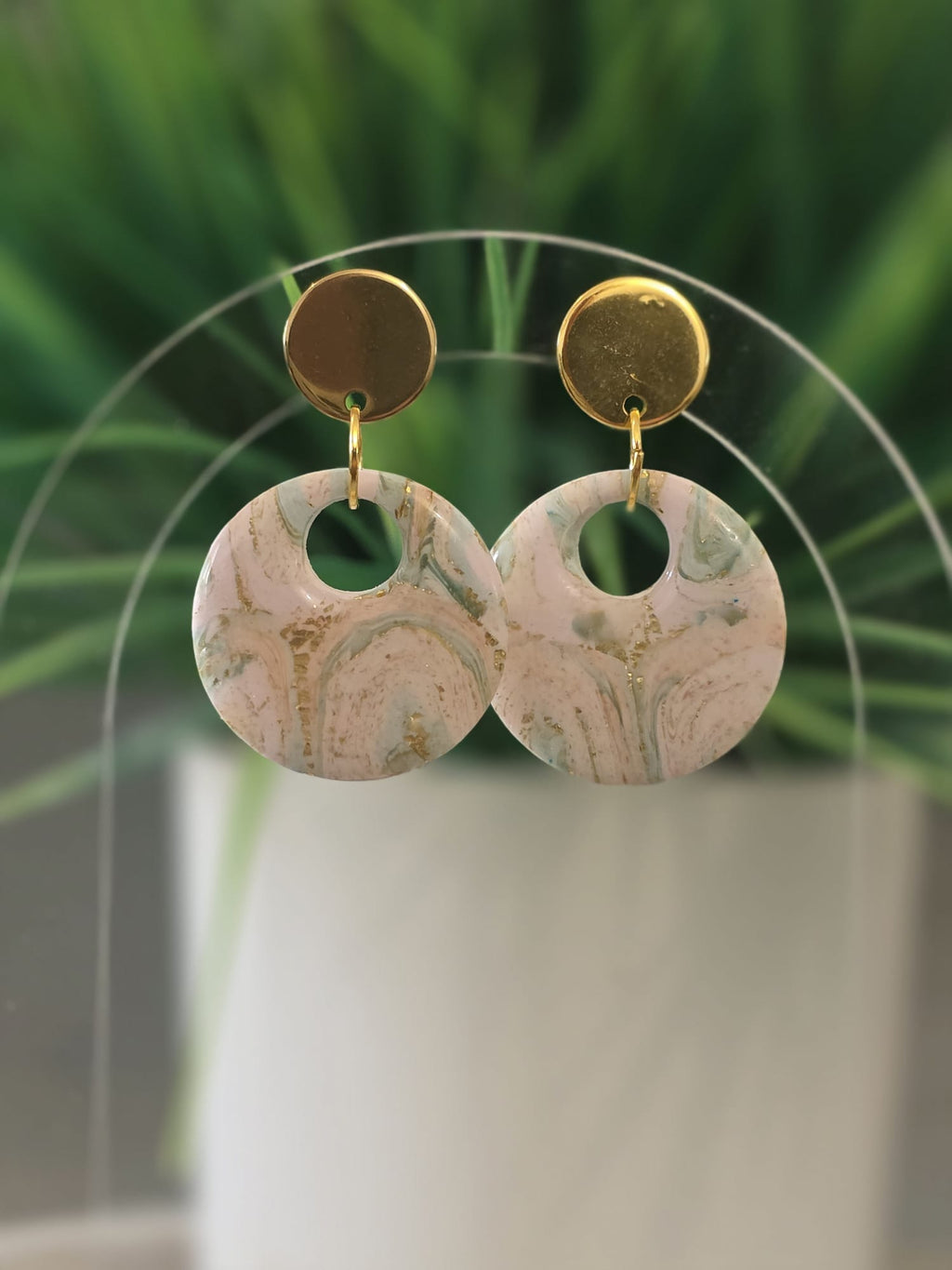 Marble Disc Earrings