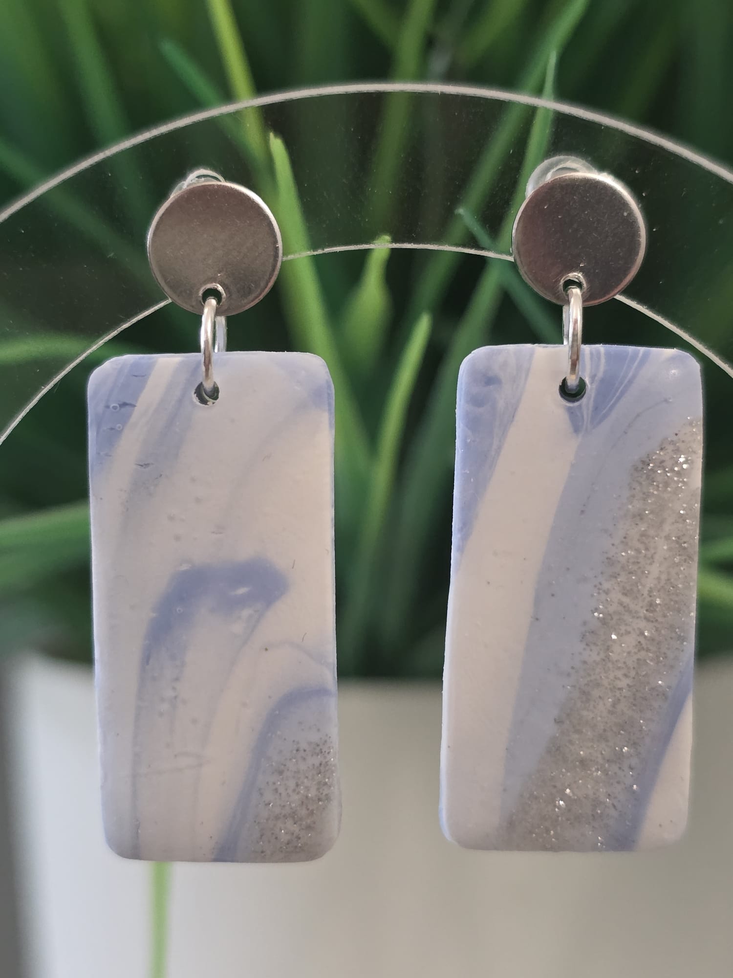 Silver Blue Oblong