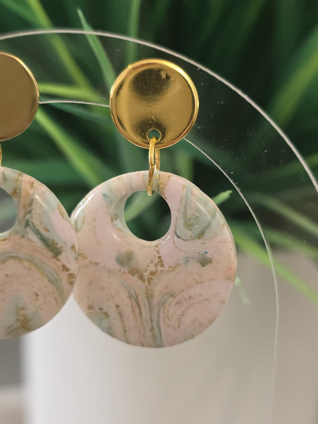 Marble Disc Earrings
