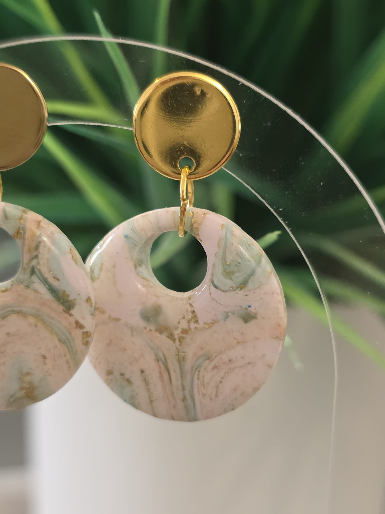 Marble Disc Earrings